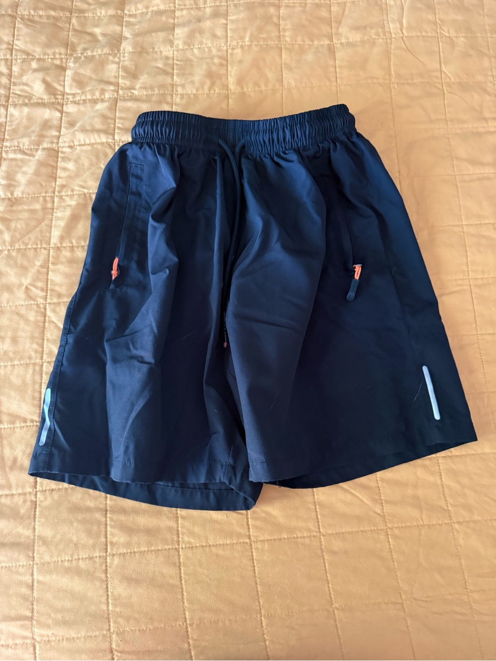 Black Athletic Shorts with Reflective Accents